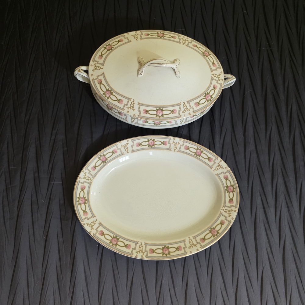 Johnson Brothers Cream and Pink Floral Cookware Set